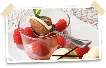 Raspberries and chocolate ice-cream